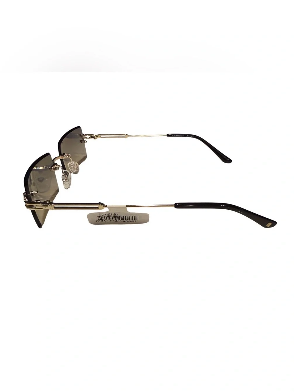 NEW Carolina Lemke Eagle Gold Rectangular Sunglasses CL3101 y2k retro festival